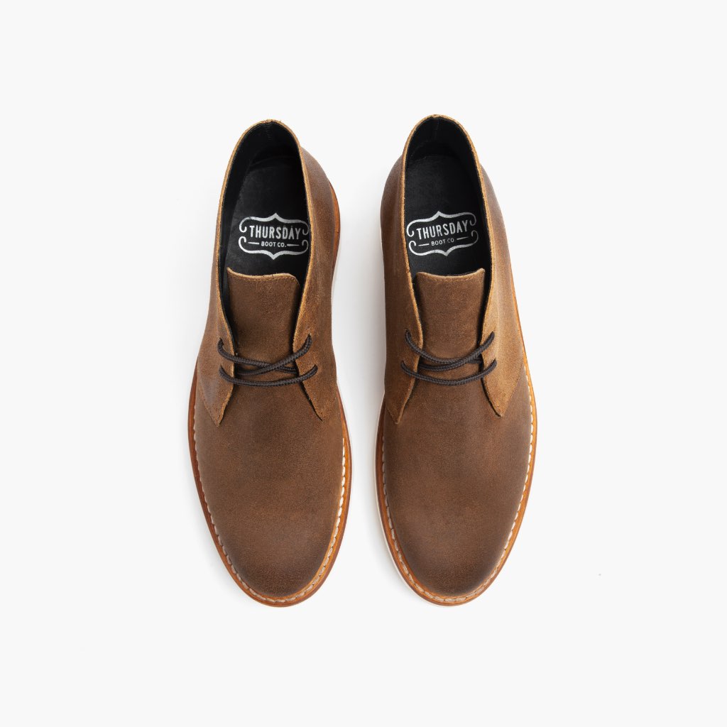 Scout Safari Botas de cuero para Hombre For Men - Contrafuerte de talón reforzado y doble costura de precisión