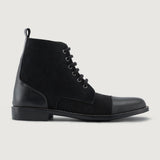 Black Full-Grain leather Boots - Goodyear Welt Construction & Front Toe Box Detail