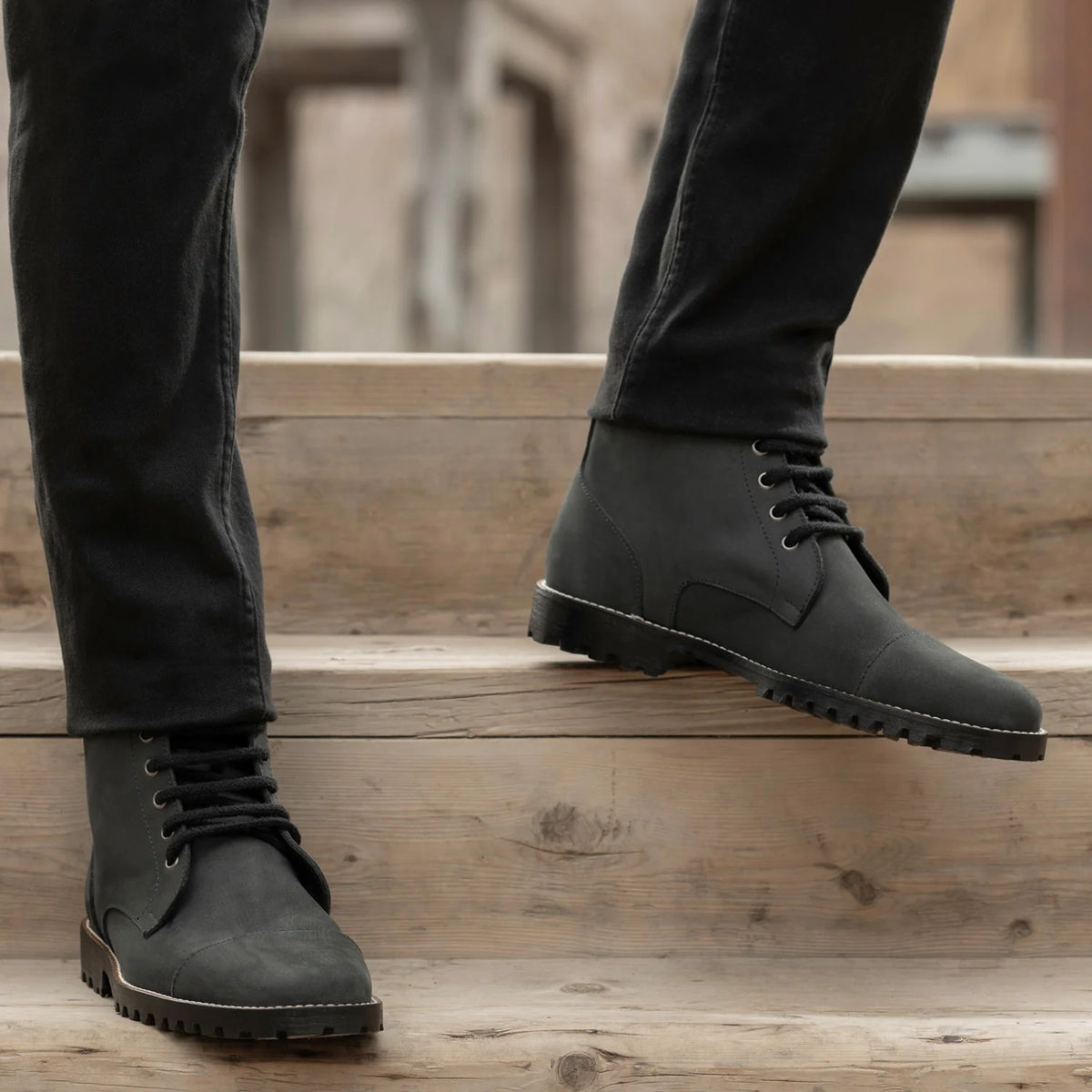 Orlaven Knight Derby Negro Mate Nubuck Botas de cuero - TerraGrip para Hombre footwear image 9