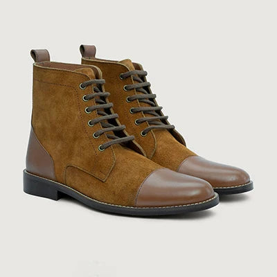Knight Derby Tostado & Marrón Botas de cuero - StudGuard para Hombre