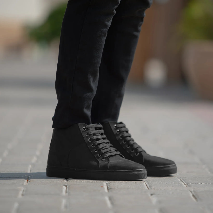 Marty High Top Negro Nubuck Zapatillas para Hombre