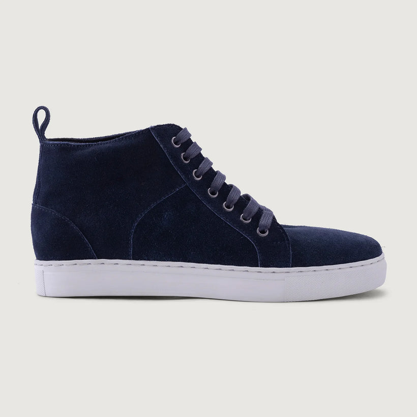 Marty High Top Azul Suede Zapatillas de cuero para Hombre