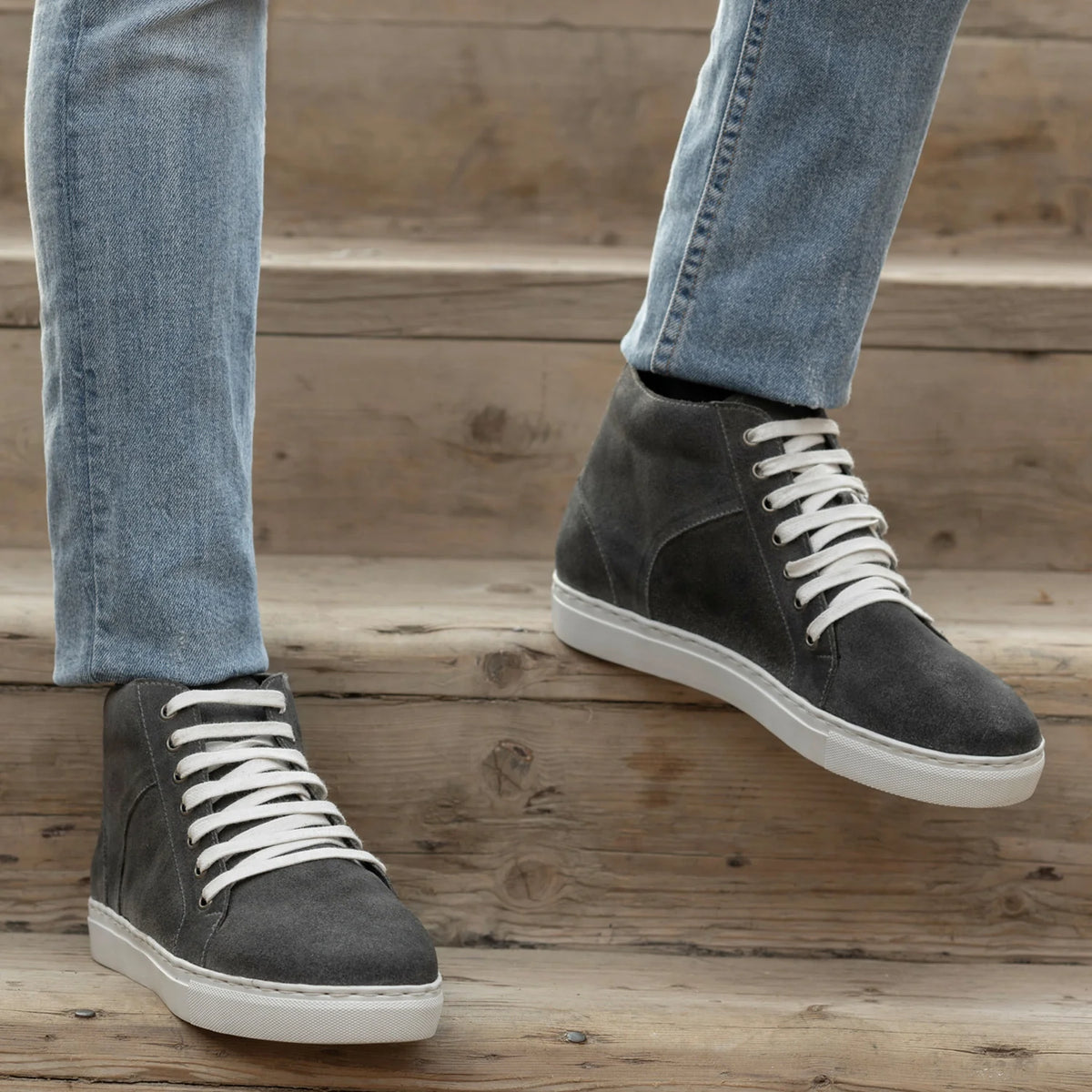 Orlaven Marty High Top Gris Suede Zapatillas de cuero para Hombre footwear image 9
