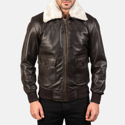 
Vista de detalle of Shirt with Removable Fur & Zipper Hardware on Airin G-1 Marrón Chaqueta Bomber de Cuero para Hombre