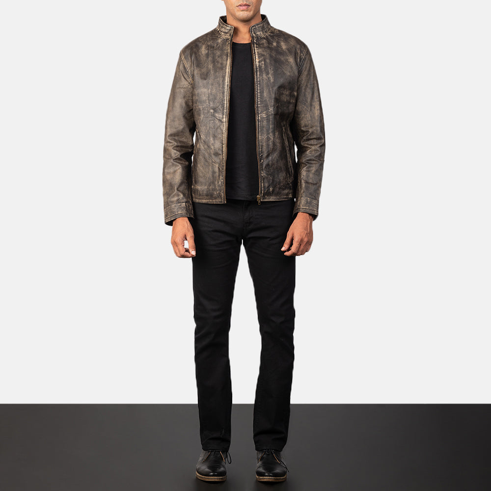 Alex Chaqueta Biker de Cuero para Hombre – Vista alternativa del producto 3