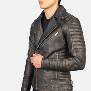 Armand Verde Chaqueta Biker de Cuero para Hombre – Vista alternativa del producto 5