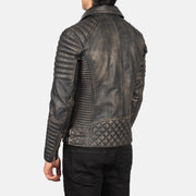 Armand Verde Chaqueta Biker de Cuero para Hombre – Vista alternativa del producto 6