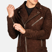 Armand Verde Chaqueta Biker de Cuero para Hombre – Vista alternativa del producto 6