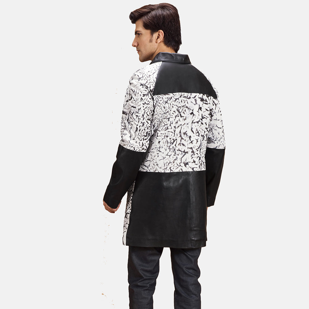 
Vista de detalle of Shirt & Button Hardware on Artistry Negro Dye Abrigo de Cuero para Hombre