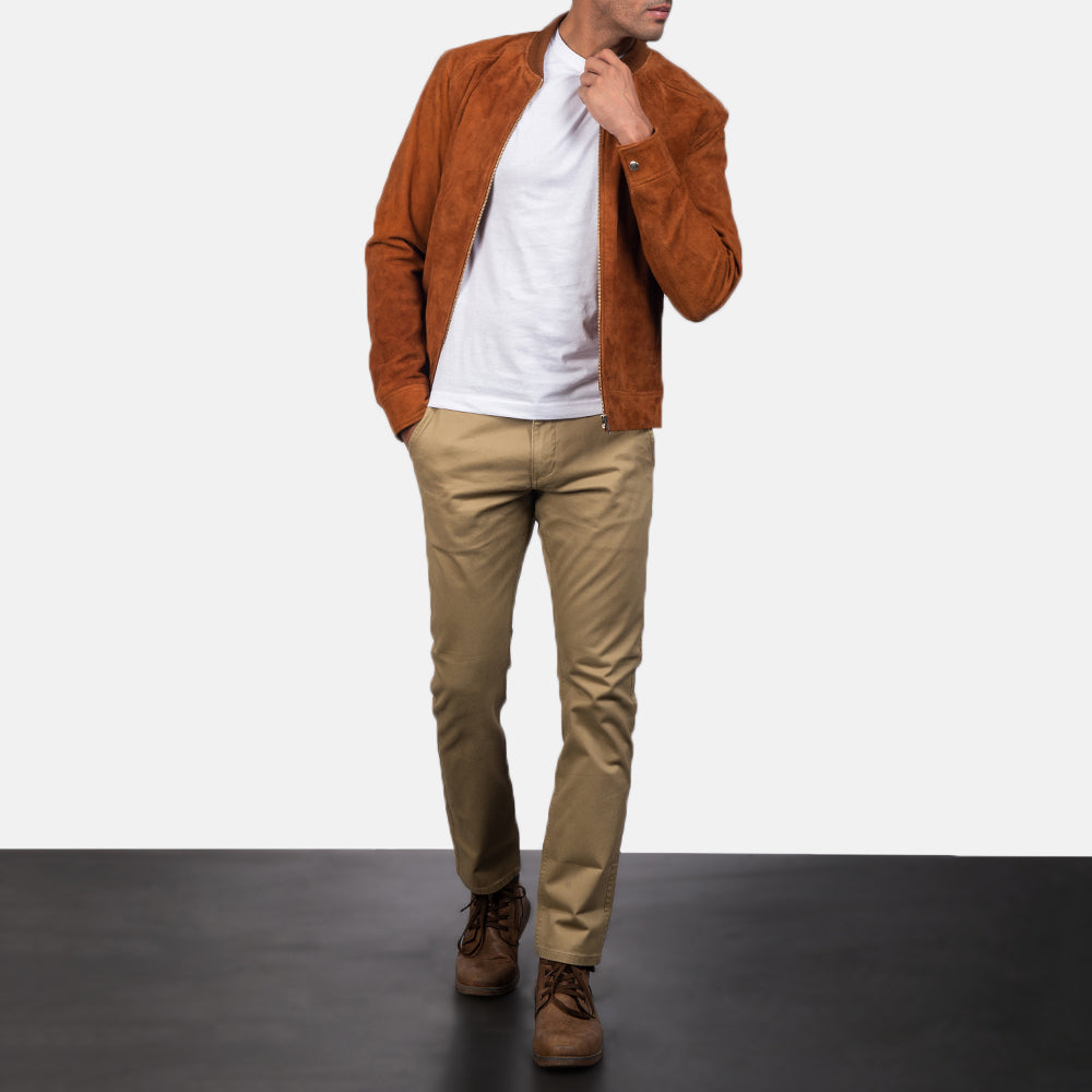 Blain Marrón Cazadora Bomber de Cuero para Hombre – Vista alternativa del producto 4