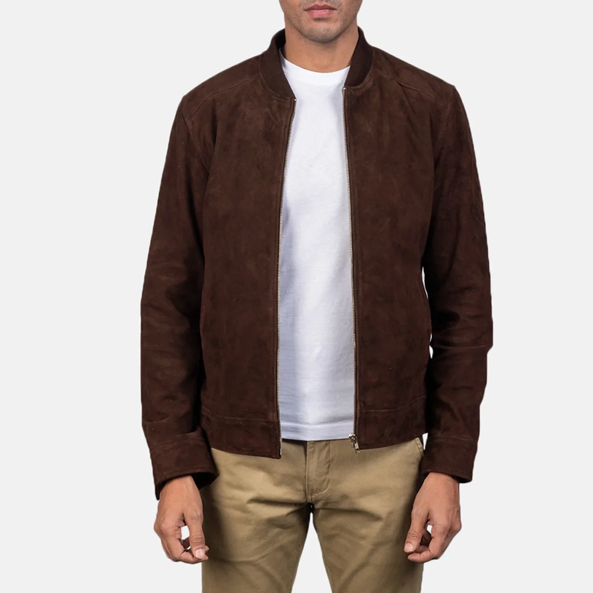 Blain Marrón Cazadora Bomber de Cuero para Hombre – Vista alternativa del producto 1