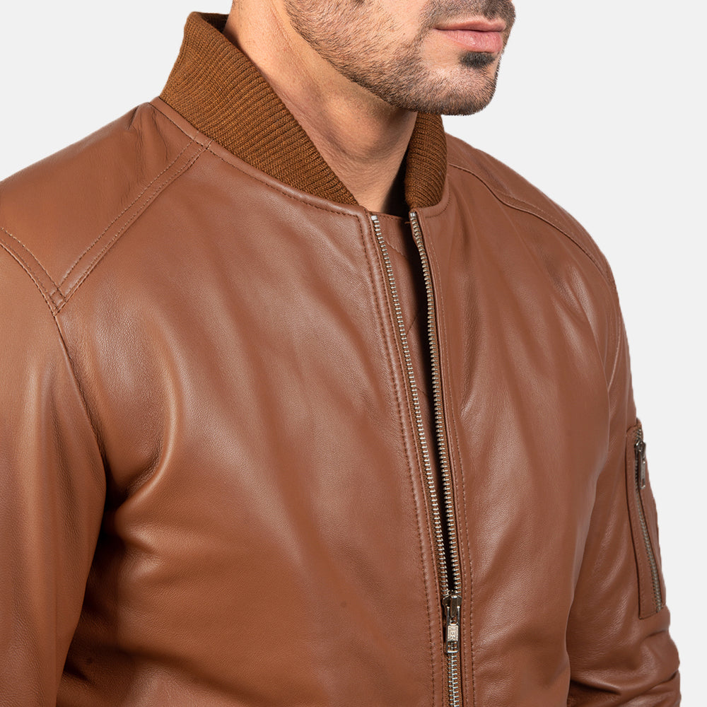 Bomia MA-1 Cazadora Bomber de Cuero para Hombre – Vista alternativa del producto 6