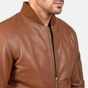 Bomia MA-1 Cazadora Bomber de Cuero para Hombre – Vista alternativa del producto 6