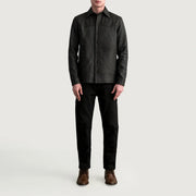 
Vista de detalle of Shirt & Buttons Hardware on Bronco Tumbled Marrón Leather Shirt para Hombre