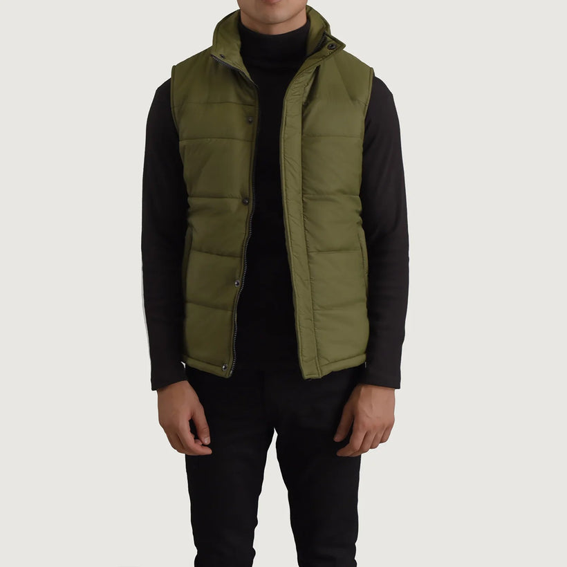 Bryan Verde Puffer Vest para Hombre
