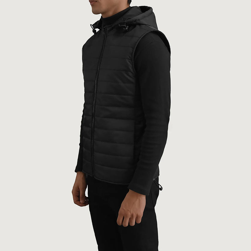Carlo Negro Chaleco acolchado con capucha para Hombre