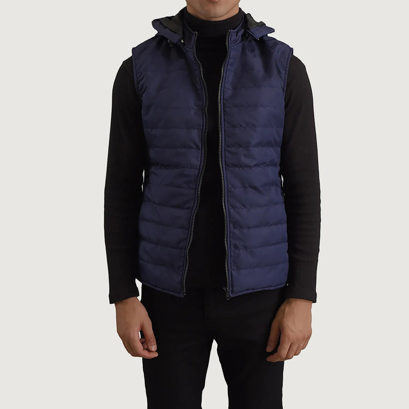 Carlo Azul Chaleco acolchado con capucha para Hombre