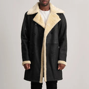 Charles Abrigo de Cuero Marrón Shearling Abrigo de Cuero para Hombre – Vista alternativa del producto 1