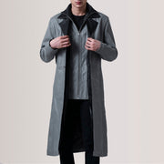 
Charlton Gris Leather Single Breasted Abrigo de Cuero para Hombre For Men in Grey Sheepskin Leather - Vista frontal y silueta entallada | Comprar online