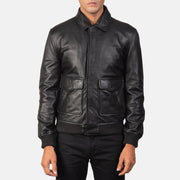 Detalle de cerca of Shirt &amp; Zipper with Button Flap Hardware on Men's Coffmen Brown Suede A2 Bomber Jacket