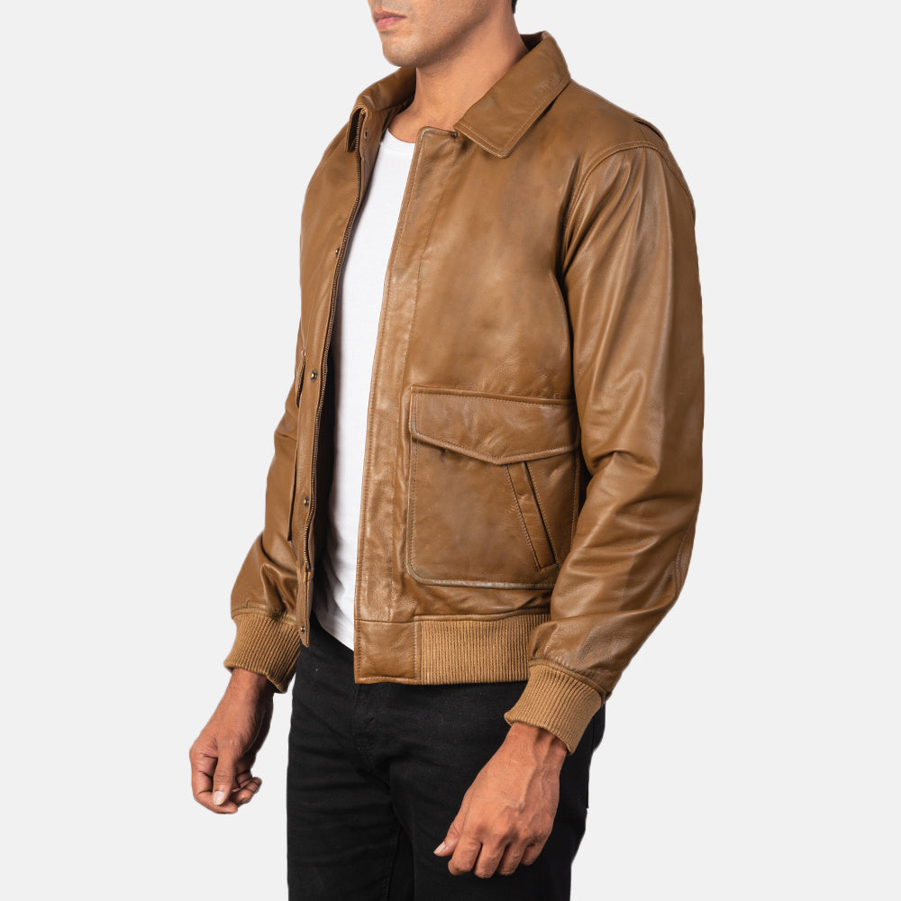 Coffmen Cazadora Bomber de Cuero para Hombre – Vista alternativa del producto 2