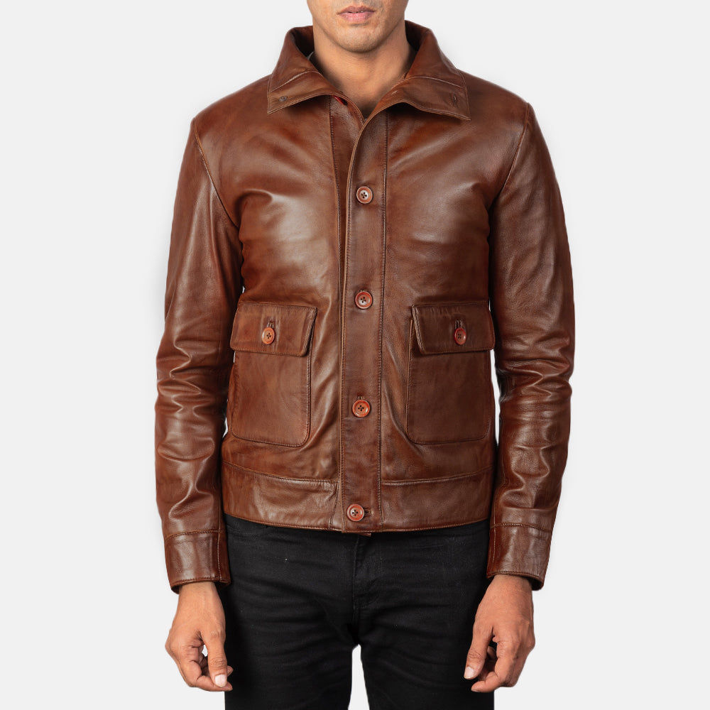 Columbus Cazadora Bomber de Cuero para Hombre – Vista alternativa del producto 1