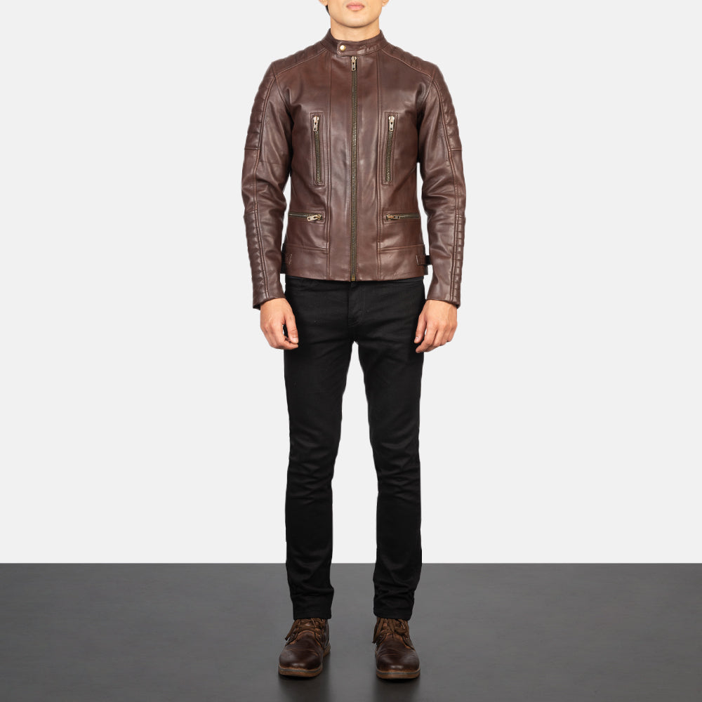 Damian Chaqueta Biker de Cuero para Hombre – Vista alternativa del producto 3