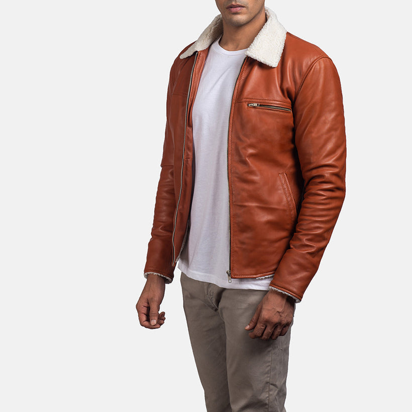 Dan Frost Tostado Chaqueta de Borrego para Hombre