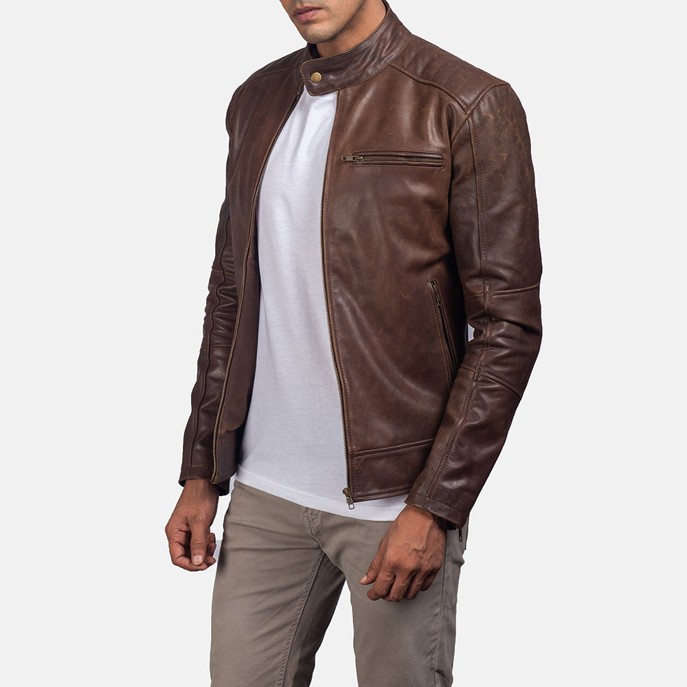 
Dean Negro Chaqueta Biker de Cuero para Hombre – alternate product view 2