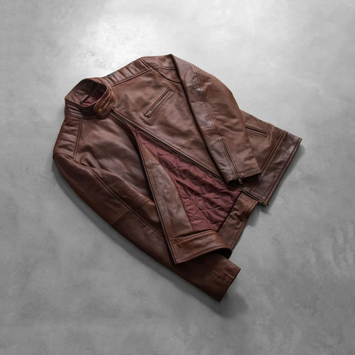 
Dean Negro Chaqueta Biker de Cuero para Hombre – alternate product view 8