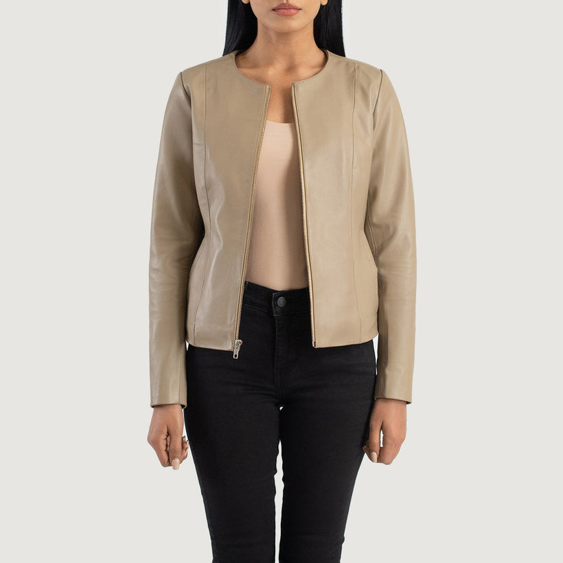 Elixir Collarless Chaqueta de Cuero para Mujer