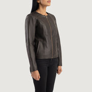 Elixir Collarless Chaqueta de Cuero para Mujer – Vista alternativa del producto 2