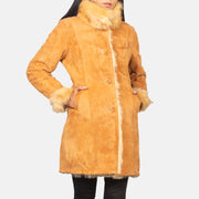 
Vista de detalle of Notch & Button Hardware on Erica Beige Leather Coat