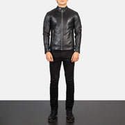 Men's Fernando Quilted Brown Suede Biker Jacket - Vista de perfil lateral con corte ergonómico de manga