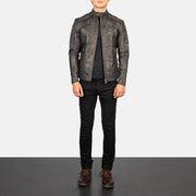 Fernando Acolchado Chaqueta Biker de Cuero para Hombre – Vista alternativa del producto 3