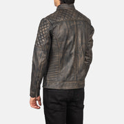 Fernando Acolchado Chaqueta Biker de Cuero para Hombre – Vista alternativa del producto 5