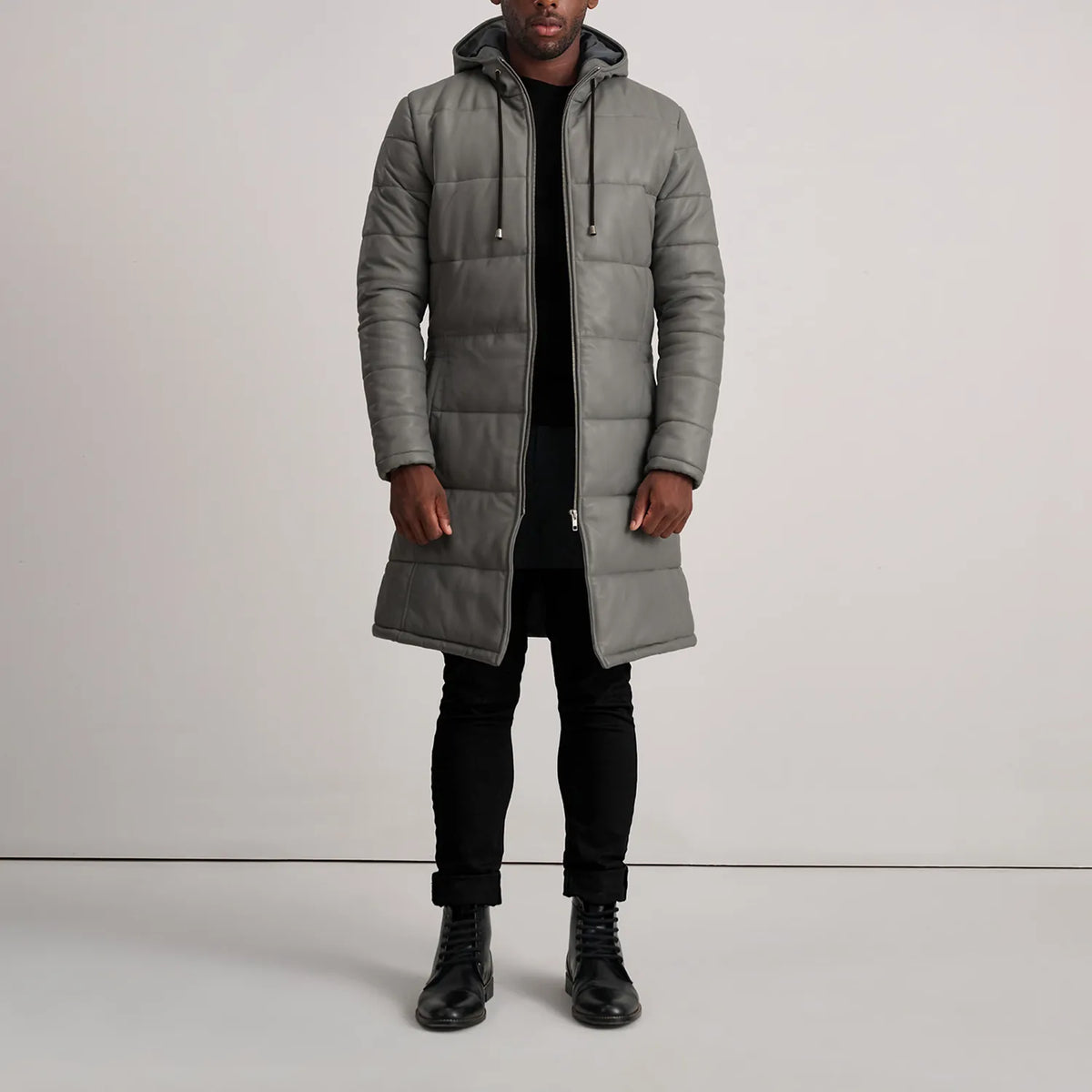 
Floyd Abrigo de Cuero Tostado Puffer Chaqueta de Cuero para Hombre – alternate product view 3