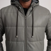 
Floyd Abrigo de Cuero Tostado Puffer Chaqueta de Cuero para Hombre – alternate product view 4