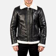 Francis B-3 Negro Cazadora Bomber de Cuero para Hombre – Vista alternativa del producto 4