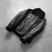 Francis B-3 Negro Cazadora Bomber de Cuero para Hombre – Vista alternativa del producto 7