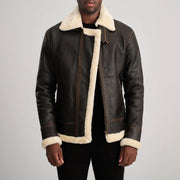 Francis B-3 Negro Cazadora Bomber de Cuero para Hombre – Vista alternativa del producto 1