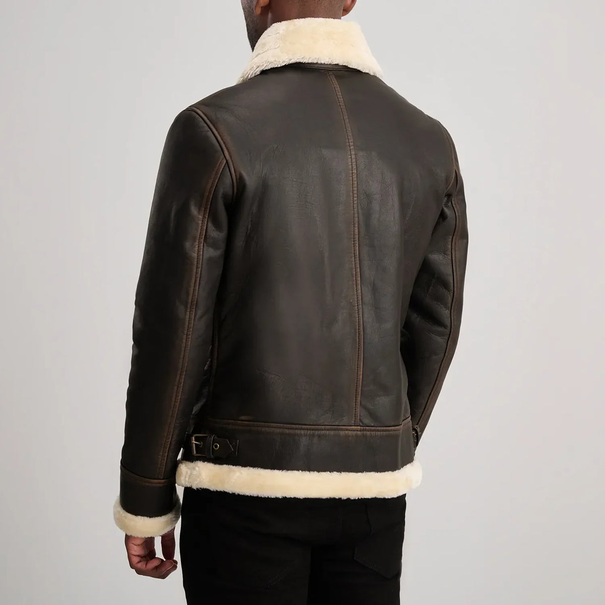 Francis B-3 Negro Cazadora Bomber de Cuero para Hombre – Vista alternativa del producto 5