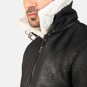 Francis B-3 Negro Cazadora Bomber de Cuero para Hombre – Vista alternativa del producto 6