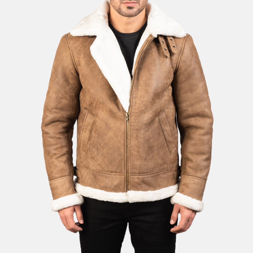 Francis B-3 Negro Cazadora Bomber de Cuero para Hombre – Vista alternativa del producto 1