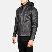 Black Cowhide Leather Biker Jacket - Vista trasera con ajuste entallado en hombros y bajo impecable