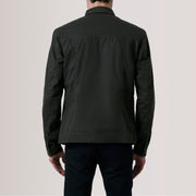 
Vista de detalle of Classic Collar & Button Hardware on Irwin Olive Waxed Canvas Field Chaqueta de Cuero para Hombre For Men