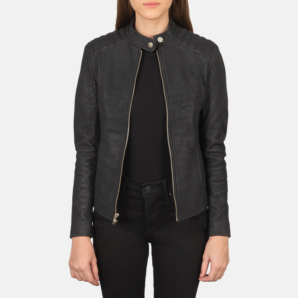 
Kelsee Chaqueta Biker de Cuero para Mujer – alternate product view 1