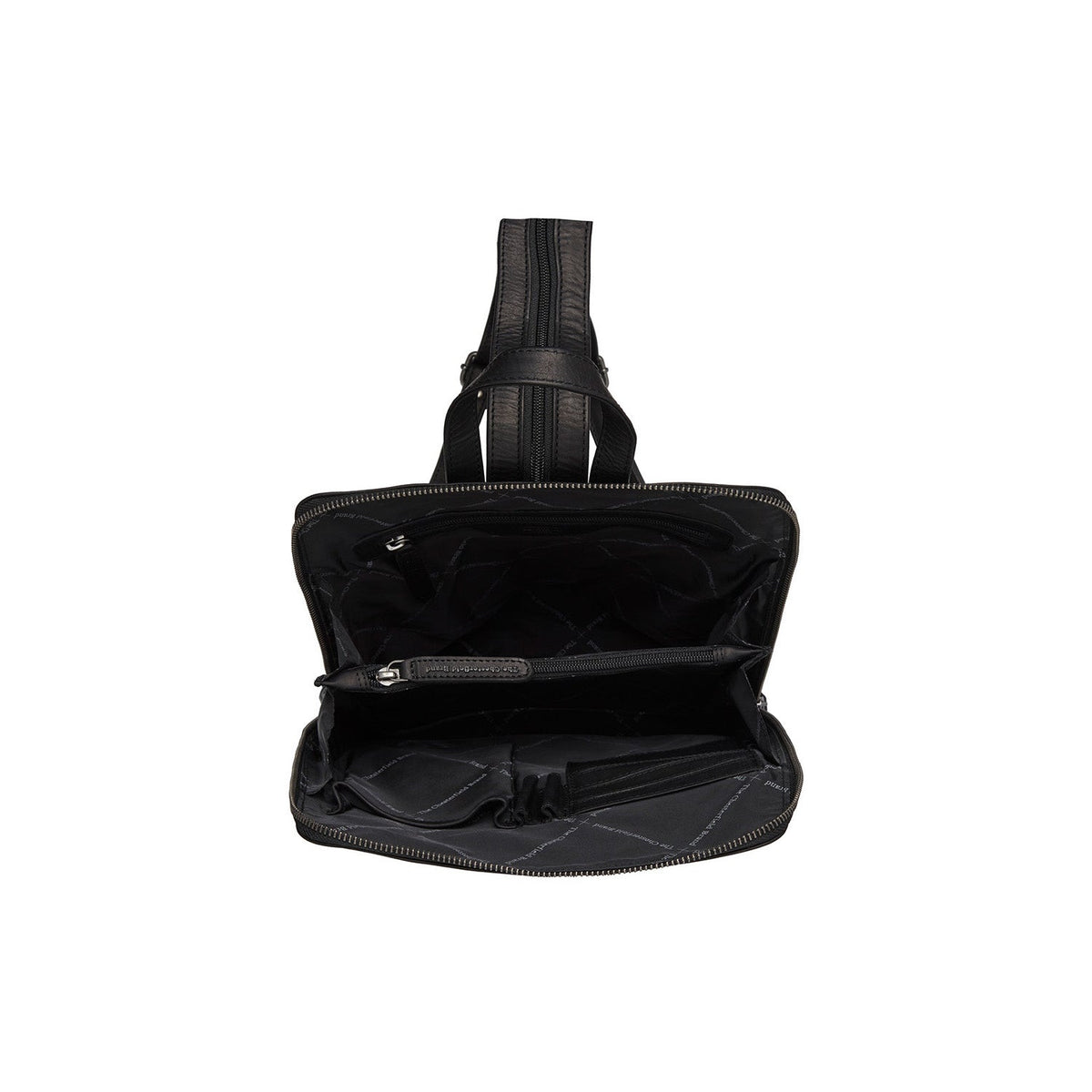 Amanda Full-Grain Leather Backpack para Mujer - Structured Side Profile Showing Gusset Depth &amp; Expansion Capacity