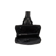 Amanda Full-Grain Leather Backpack para Mujer - Structured Side Profile Showing Gusset Depth &amp; Expansion Capacity
