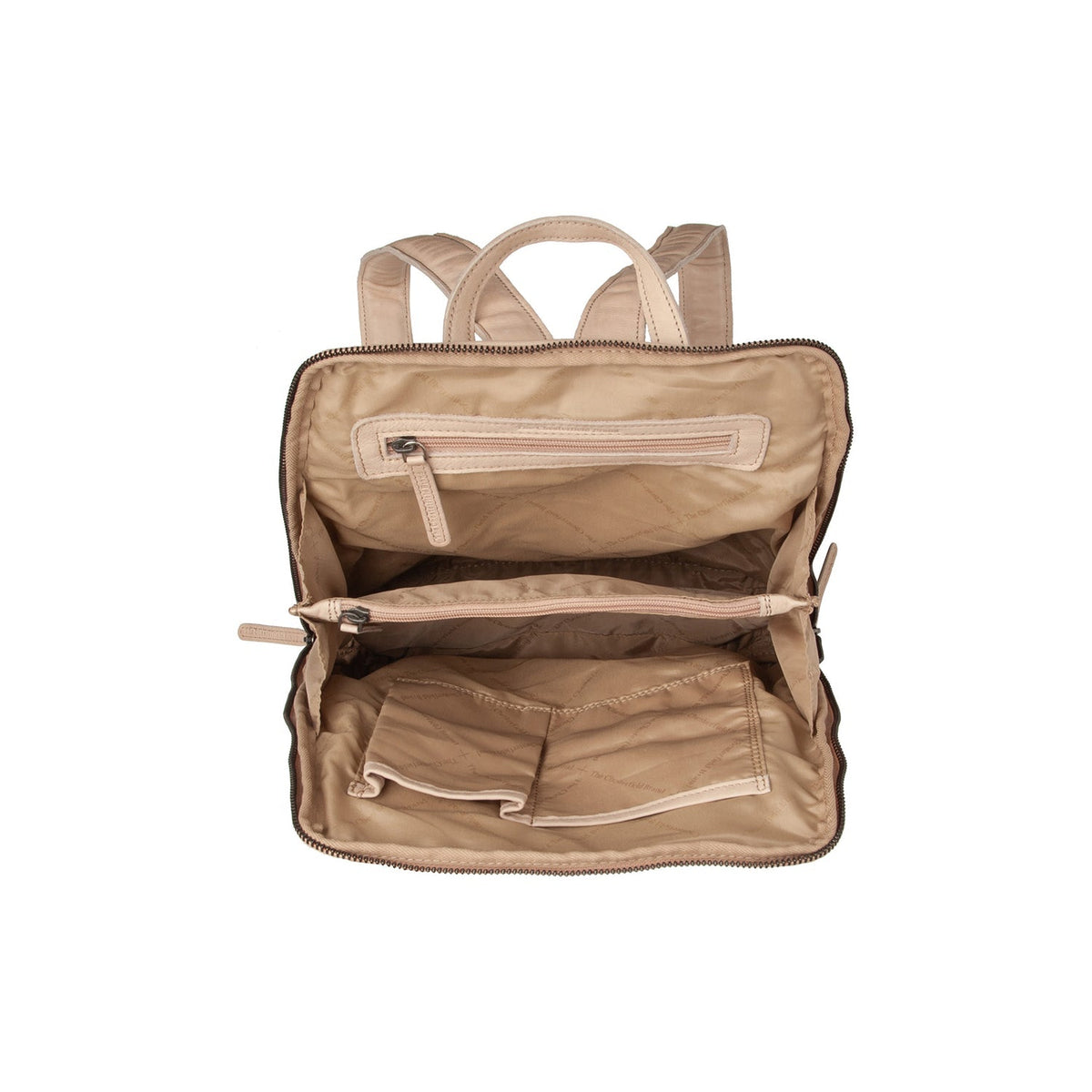 Solid Antique Brass Hardware &amp; Heavy-Duty Dual Zipper Detail on Bern Full-Grain Leather Backpack para Mujer